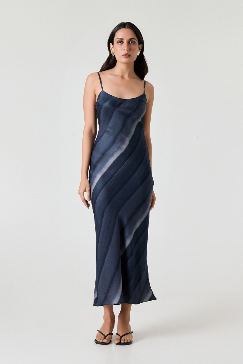 SALERNO SLIP DRESS IN DEEP TIDES - CULT MIA