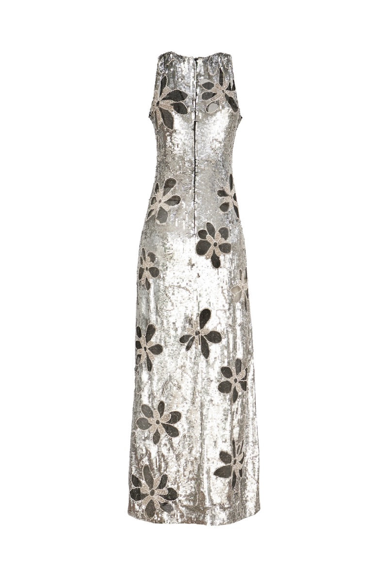 HALI MAXI DRESS IN SILVER - CULT MIA