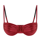 Suncillo Gina Glossy Top Bikini in vibrant cherry red with a shiny, glossy finish, styled as a fashionable swimwear top.