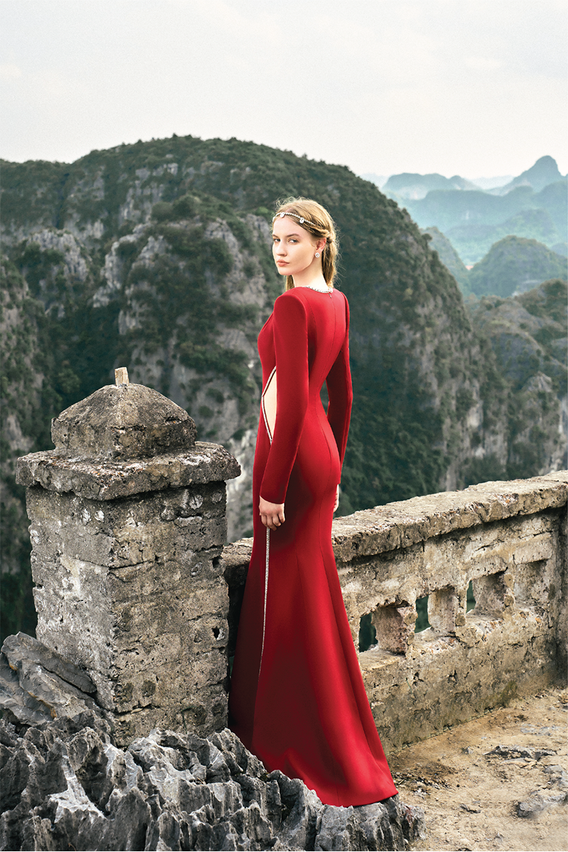 RED DEEP V-NECK MERMAID GOWN - CULT MIA