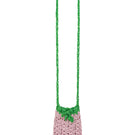 Andreeva Lily handmade crochet mini bucket bag with top handle, crafted from woven yarn in natural tones.