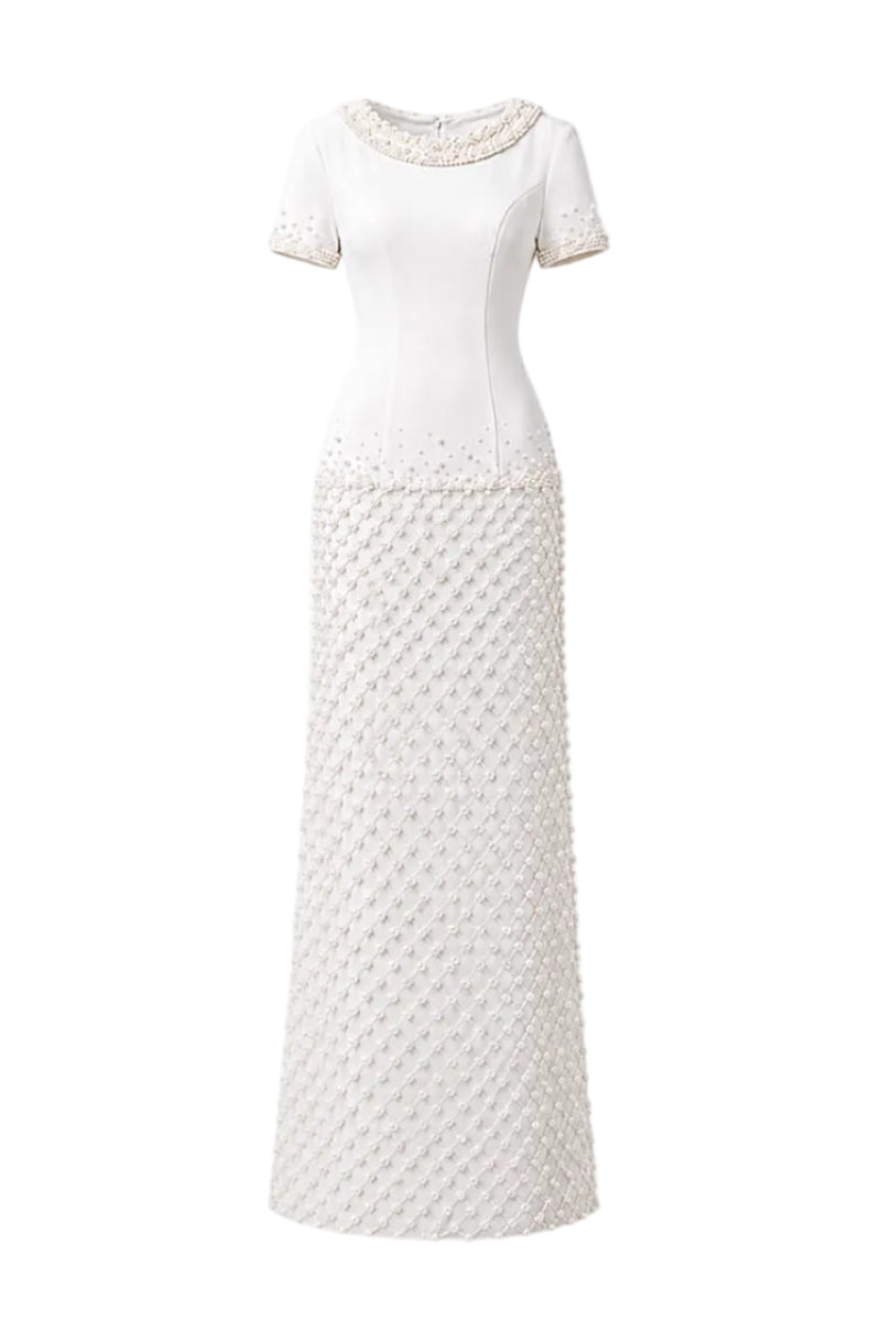 white maxi dress designer White Maxi Pretty Summer Maxi Dresses Summer Wear Schiffli Cotton White Designer Maxi Dress