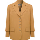 Brown ColoReve blazer for men, tailored fit with lapels and pockets, stylish professional blazer for office or casual wear.