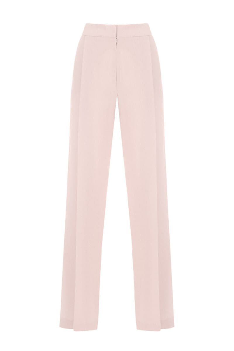 PINK CREPE WIDE-LEG PANTS - CULT MIA