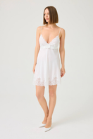 Bocan Couture Miss Alba short nightgown with off-white lace, featuring delicate lace details and a comfortable fit.