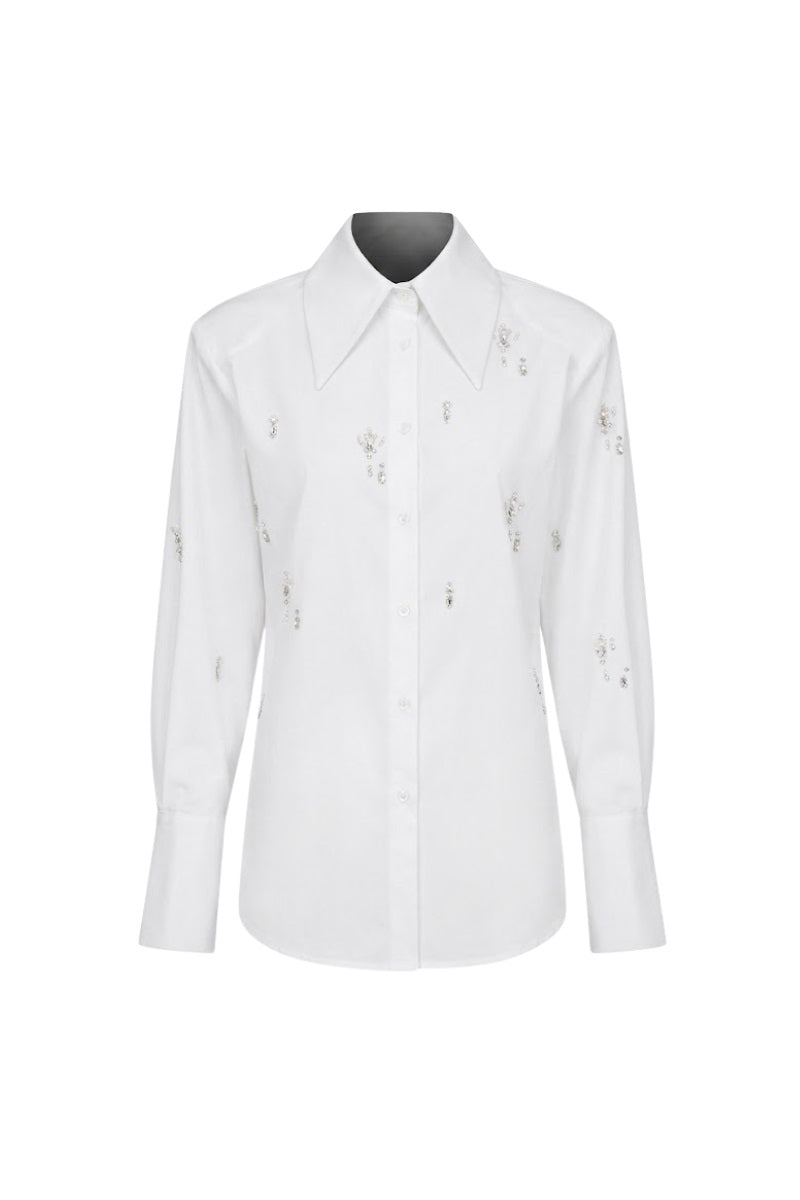 Beaded shirt by Keira Tong featuring intricate beadwork and a stylish design, perfect for fashionable casual or semi-formal wear.
