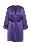 NK IMODE Morgan short robe in frosted violet, soft and cozy loungewear with a relaxed fit and stylish design.