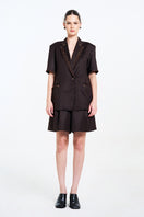 Aidan & Ice NARA brown blazer, tailored men's blazer with a classic fit, featuring lapels and front pockets.