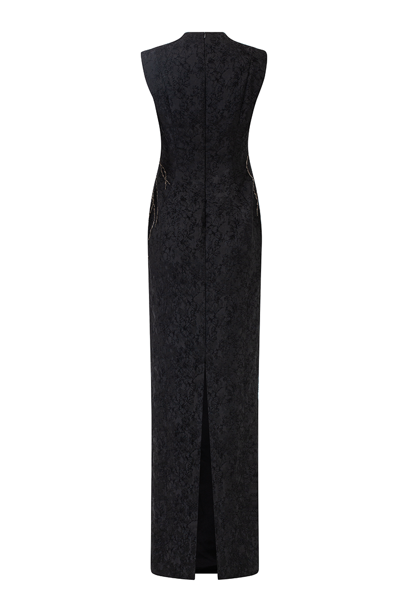 HIGH NECK SLEEVELESS A-LINE DRESS - CULT MIA