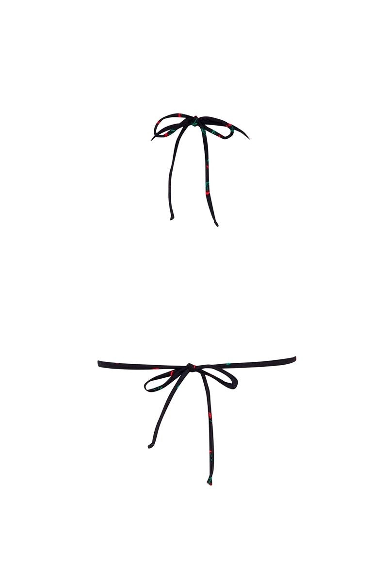 MOA TOP AND BAUTA BOTTOM BIKINI IN BLACK CHERRIES - CULT MIA