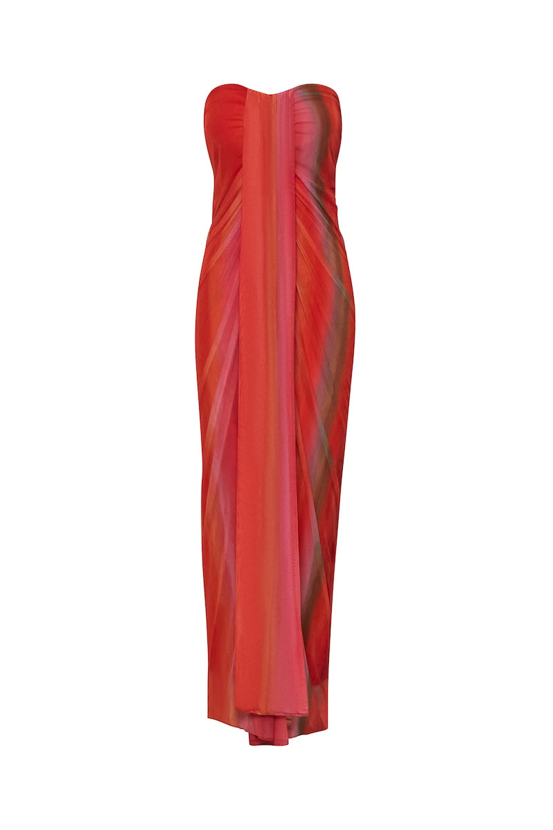 Baobab Lena Maxi Dress in vibrant colors, flowing maxi dress with a relaxed fit and lightweight fabric, perfect for summer.