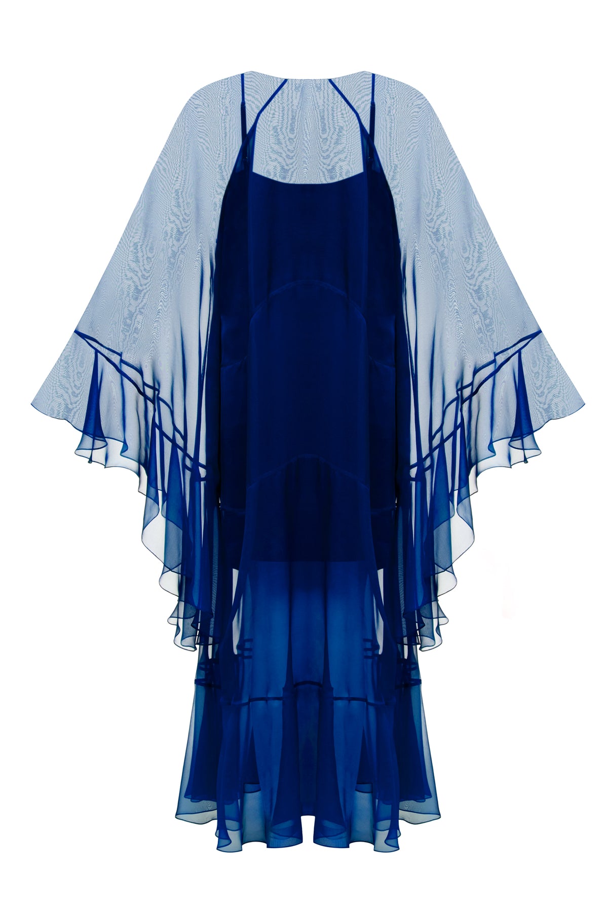 OvertheSea blue maxi dress with depth design, flowing fabric and elegant style, perfect for summer or casual occasions.