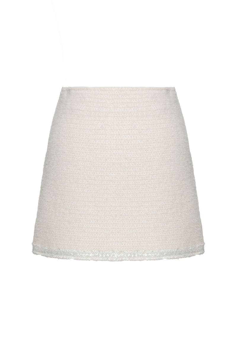 ROZANY CREAM KNITTED MINI SKIRT - CULT MIA