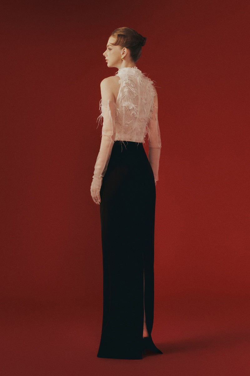 Elegant lace co-ords set from Margée Atelier featuring intricate lace details and a coordinated stylish design.