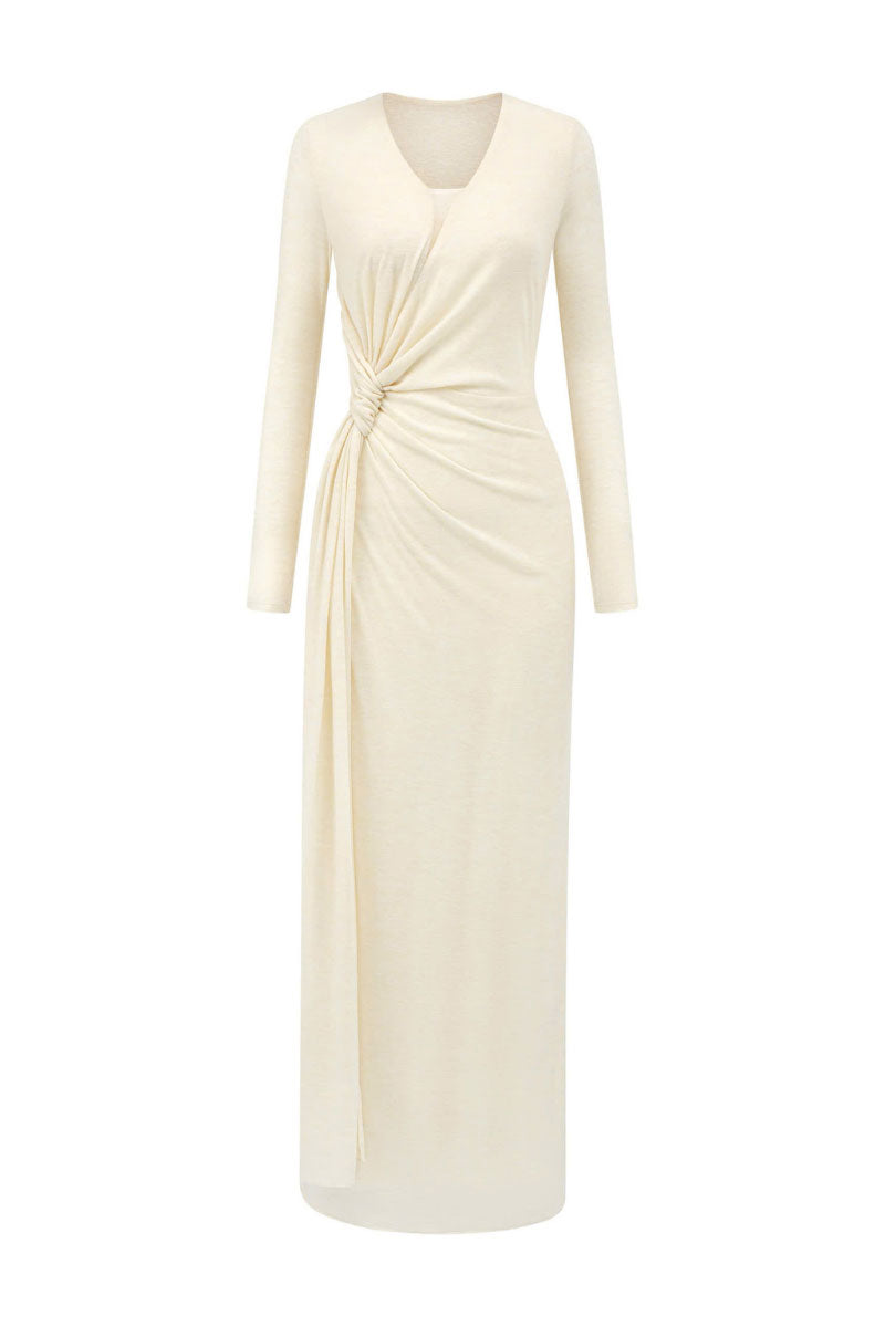 Golden Maxi Dress by Arti Apparel featuring flowing fabric and elegant design, perfect for stylish occasions.