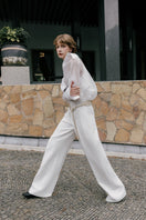 White Plan Hepburn Set co-ords featuring a stylish matching top and pants, casual and comfortable for everyday wear.