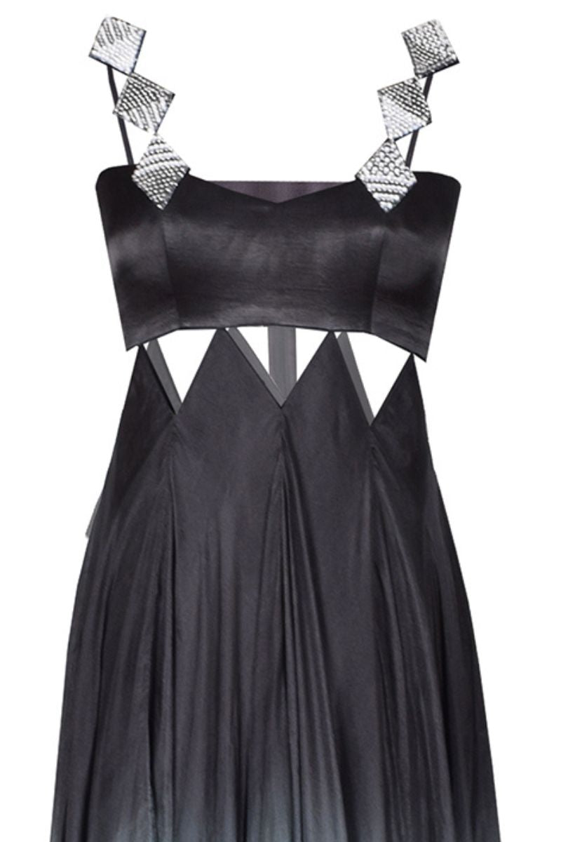 SILK GRADIENT MAXI DRESS WITH SEQUIN STRAPS - CULT MIA