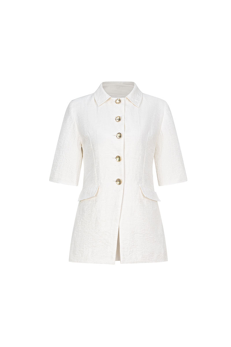 SHORT SLEEVE BLAZER IN WHITE