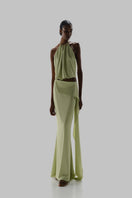 Baobab Lorena Maxi Skirt in soft fabric, featuring a flowing design and subtle pattern, displayed laid flat with a neutral background.