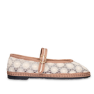 Flabelus Pierre sunflower cream flats with light brown piping, stylish slip-on shoes featuring a rounded toe and comfortable design.