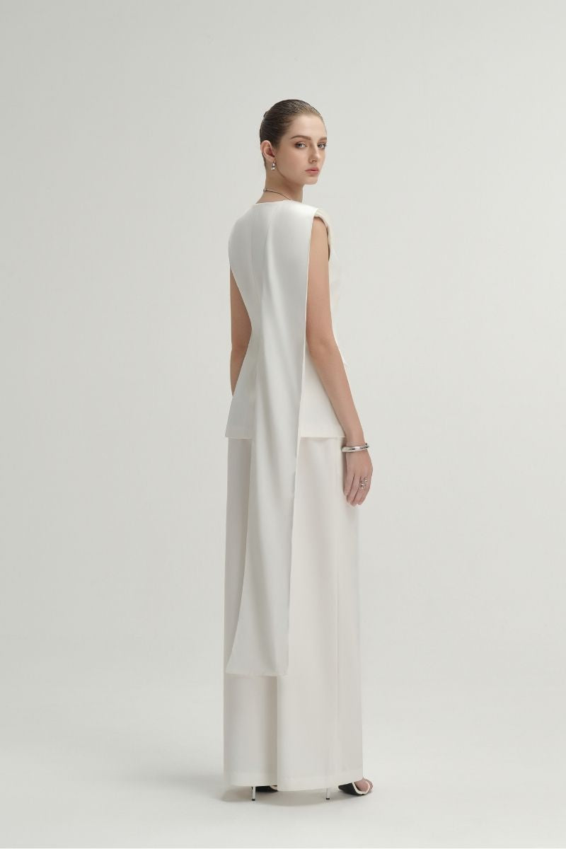 White Rosa vest by Arti Apparel, stylish sleeveless top with a fitted design, shown on a neutral background.