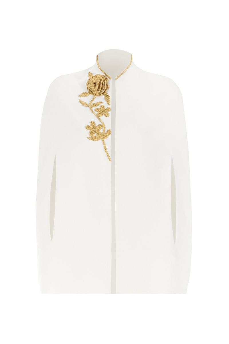 GOLD THREAD EMBROIDERED CAPE - CULT MIA