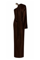 LEDIEL Cartagena brown maxi dress with flowing fabric and sleeveless design, perfect for casual or summer wear.