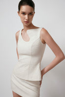TONYY PURE FRAME SET co-ord includes matching top and pants, featuring a stylish, modern design in neutral fabric.