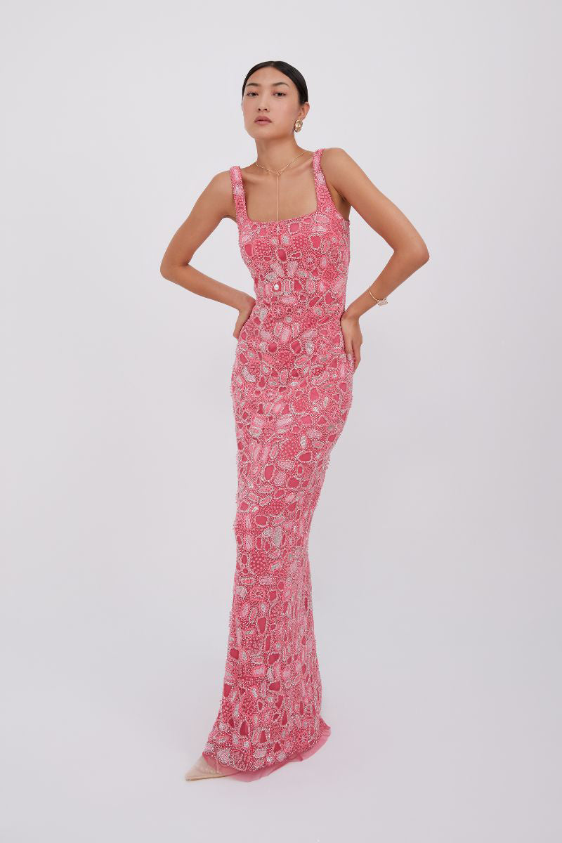 Elegant Raishma Sybil Gown with intricate detailing, flowing fabric, and a sophisticated design perfect for formal occasions.