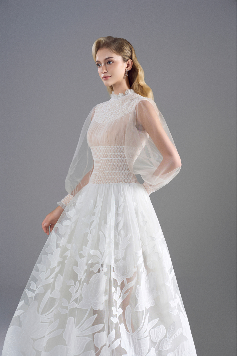 ROSEE de MATIN LACE HIGH-NECK MAXI DRESS IN White | Cult Mia ROSEE de MATIN LACE HIGH-NECK MAXI DRESS IN White | Cult Mia