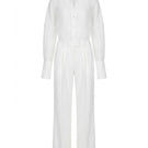 White Plan Hepburn co-ord set featuring stylish matching top and pants, perfect for casual and comfortable wear.