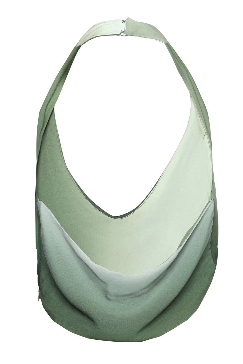 Summer Away FREJA top in Sage Ombre, lightweight sleeveless blouse with a gradient green design, perfect for casual summer wear.
