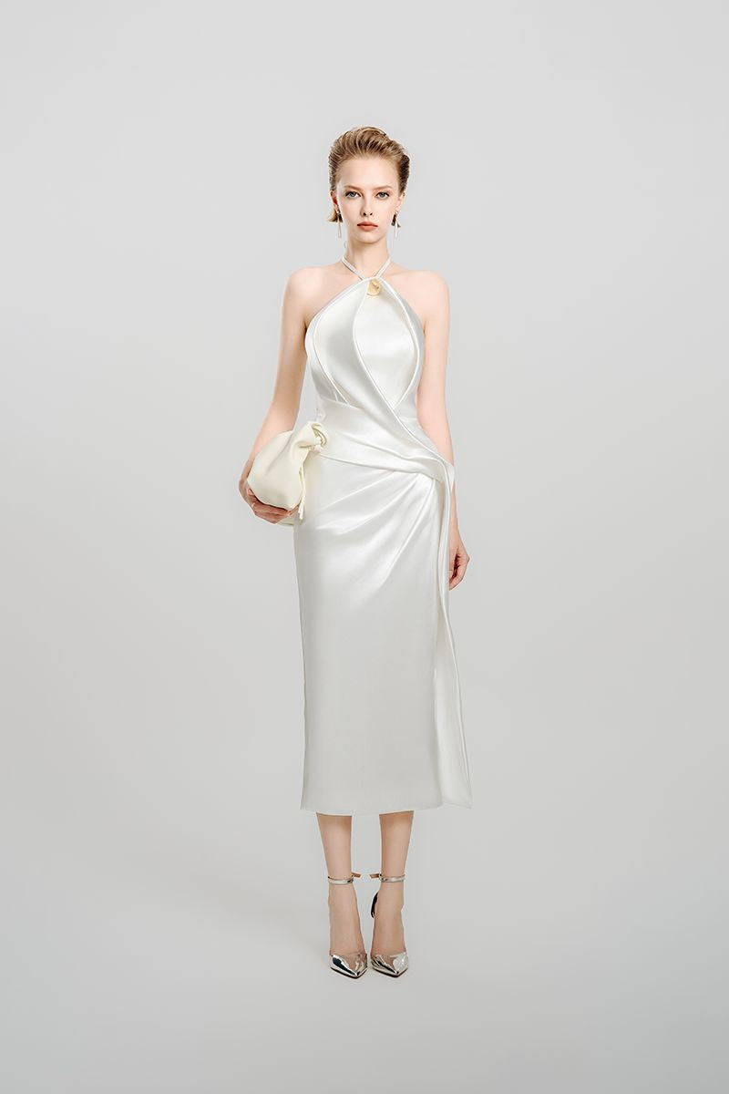 lily satin wrap midi dress UO Lily Satin Wrap Midi Dress