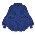 Blikvanger fringed poncho-style cardigan featuring a loose fit and fringed edges, stylish and cozy for casual wear.