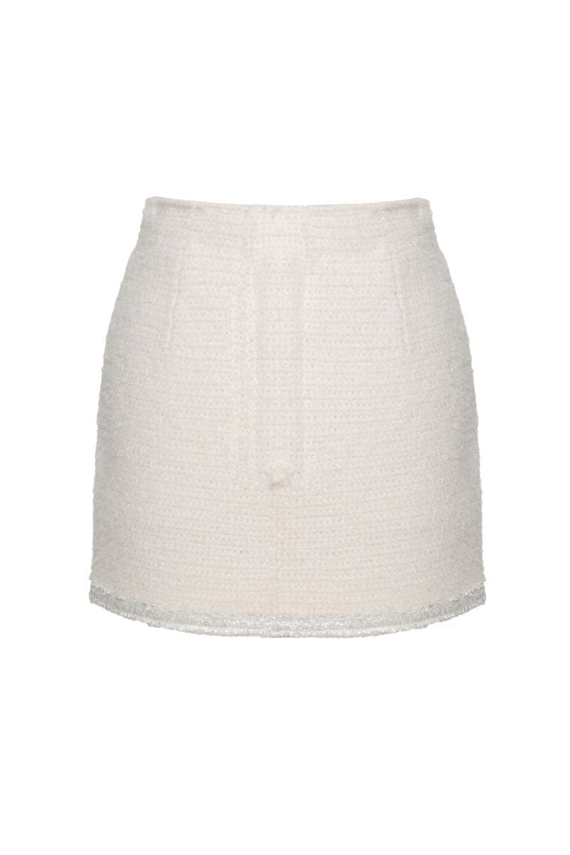 ROZANY CREAM KNITTED MINI SKIRT - CULT MIA