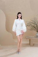 Do Long Celestial Veil mini dress featuring a lightweight fabric and celestial pattern, perfect for stylish evening wear.