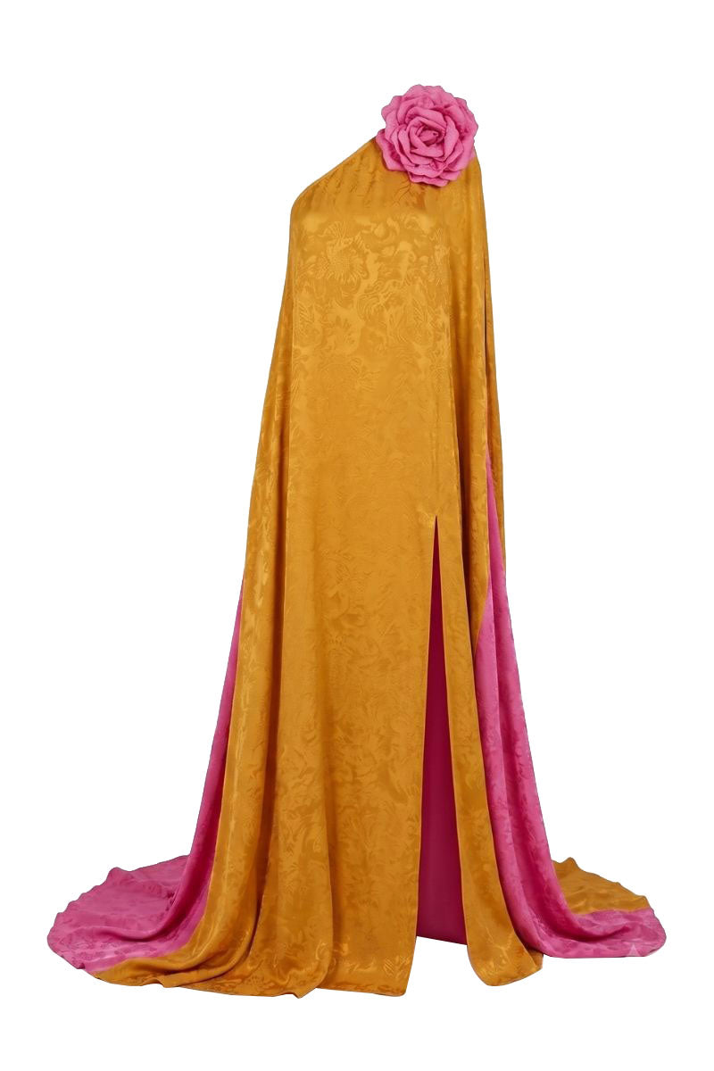 Sisters Maris Maxi Dress in Sunset Bloom featuring flowing fabric and vibrant floral pattern, perfect for summer occasions.