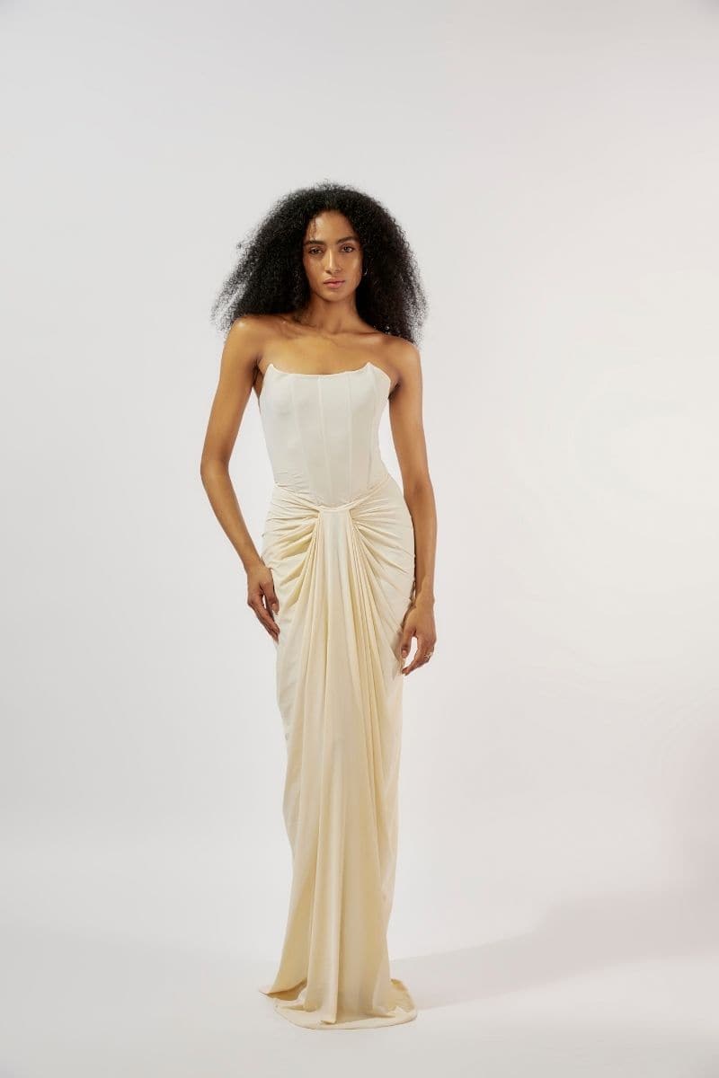 PEARL IVORY CORSET GOWN | CULT MIA | Deme By Gabriella PEARL IVORY CORSET GOWN | CULT MIA | Deme By Gabriella