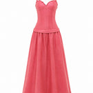 Pink Valérie corset maxi dress by BY HAÓ, featuring a fitted bodice and flowing skirt, perfect for elegant occasions.
