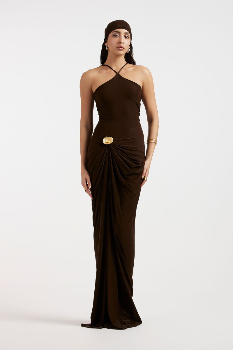 LIORA DRAPED MAXI DRESS - CULT MIA