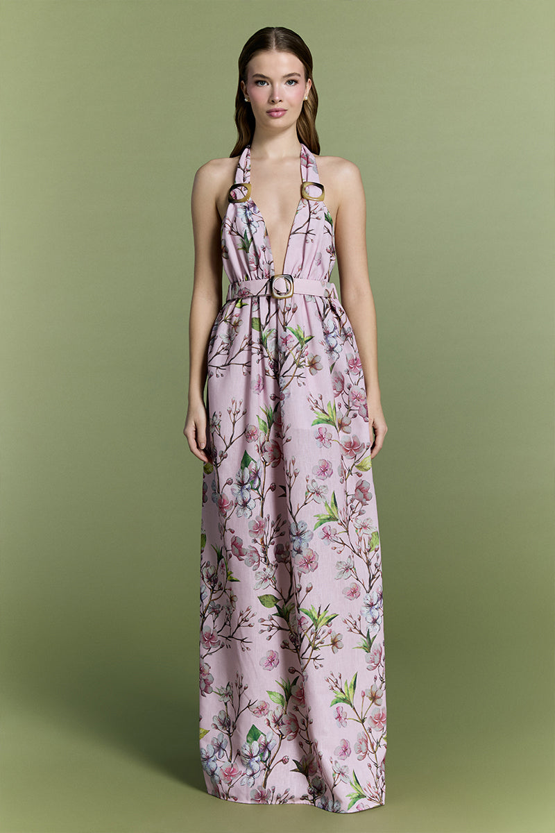 Nur Karaata Coastal Glow Maxi Dress featuring a flowing silhouette and coastal-inspired design, perfect for summer and casual wear.