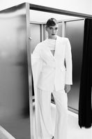Nazlı Ceren Marylebone blazer with chiffon in white, tailored blazer featuring elegant chiffon details and classic fit.