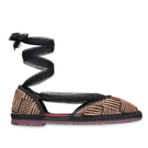 Flabelus Isabella Craft black flats and brown flats with black piping, stylish slip-on shoes for women.
