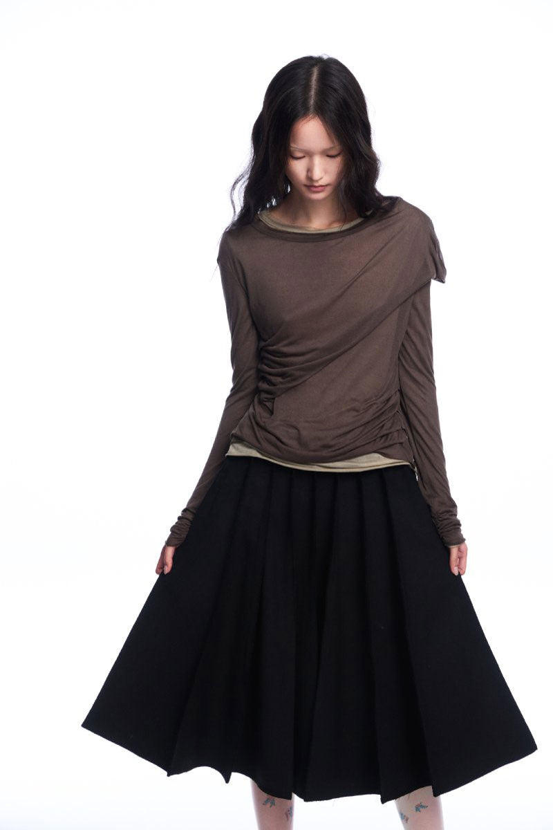 Chictopia layered jersey top featuring a stylish, multi-layered design in soft, comfortable fabric for casual wear.
