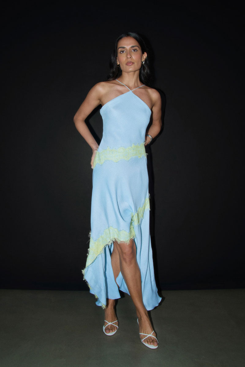 Summer Away ARAVA midi dress featuring a flowy design, sleeveless style, and lightweight fabric perfect for warm weather.