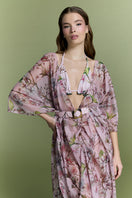 Nur Karaata Island Mirage cover-up, lightweight and stylish beach cover-up with tropical print, perfect for beach or poolside wear.