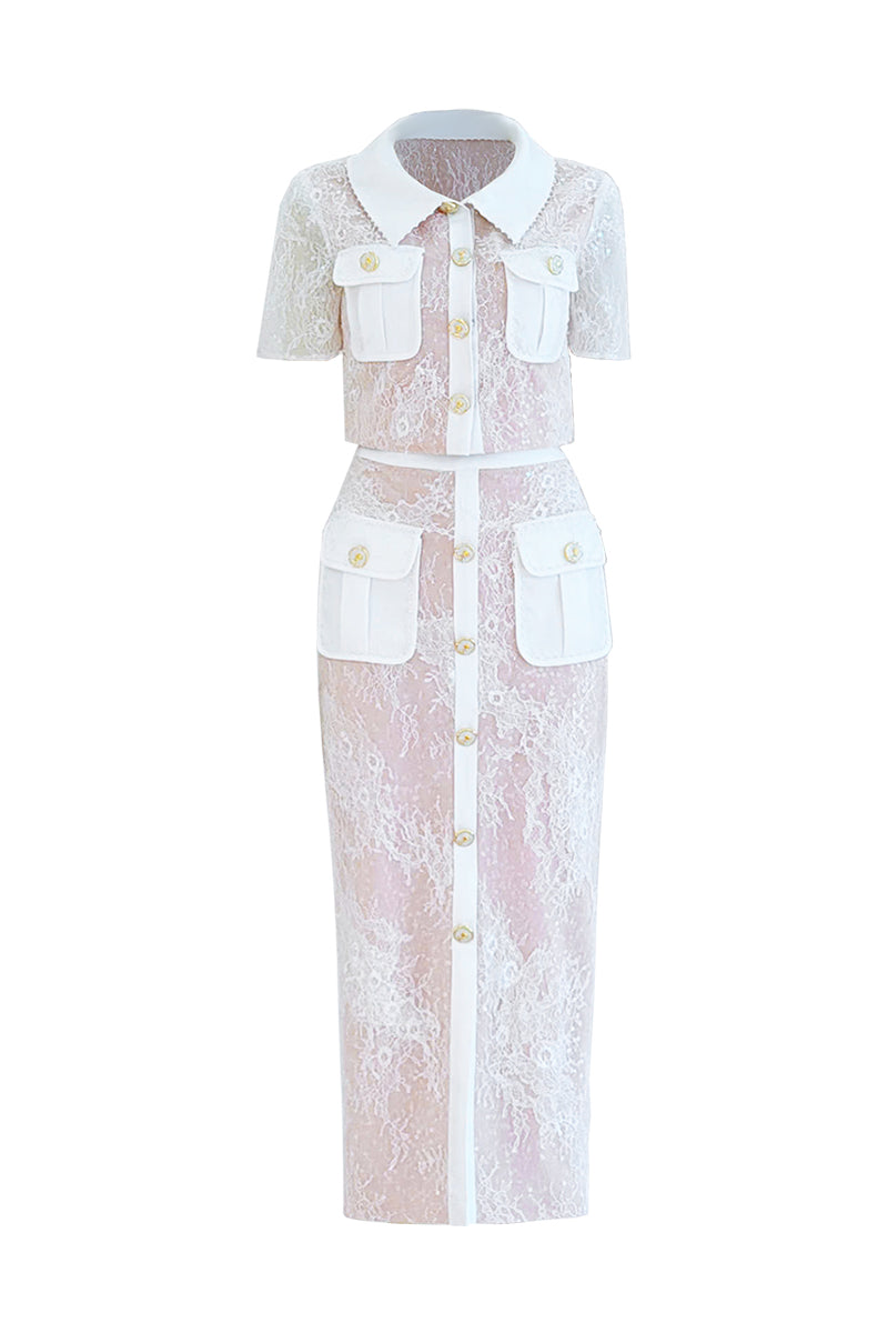 Do Long Prettier co-ords set featuring a stylish top and matching skirt, displayed on a neutral background.