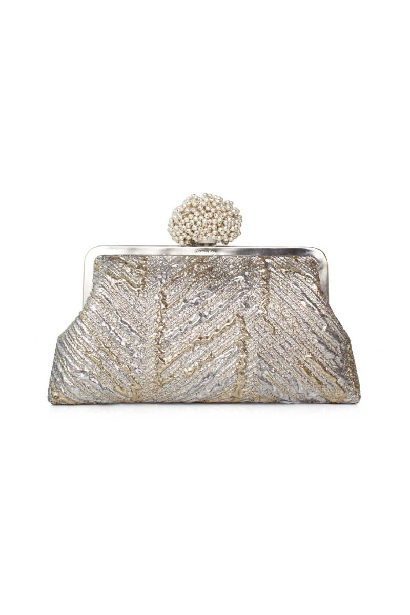 Sarah's Bag Dhalia on Aurora Classic clutch bag with elegant design and detailed craftsmanship, perfect for evening accessories.