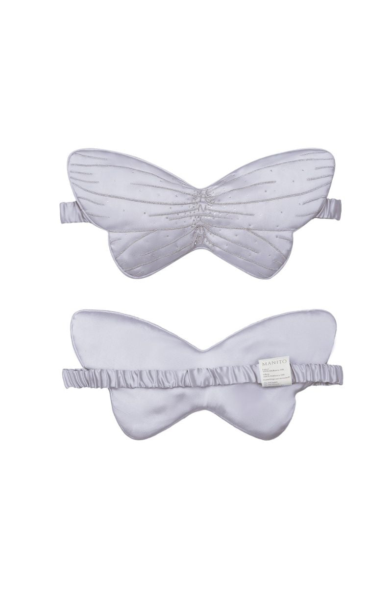 Manito Butterfly Eye Mask, soft blue homeware sleep accessory with butterfly design for relaxing eyelid coverage.