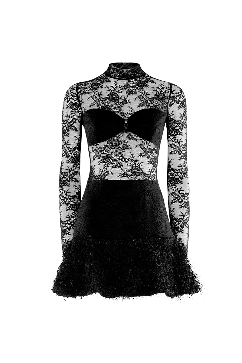 LACE EMBELLISHED COCKTAIL DRESS - CULT MIA